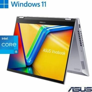Asus Vivobook S 14 Flip TP3402VA-LZ137W, Intel Core i5-13500H, 8 Go de RAM, 512 Go de SSD, 14" WUXGA Touch +NumberPad, WIN 11, couleur argent, clavier rétroéclairé AR-EN - WINDOWS 11,